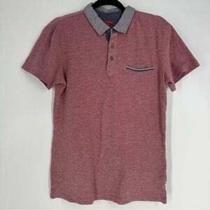 SAKS FIFTH AVENUE Men’s Trim Fit Salmon Color Collared Short Sleeve Polo Sz S